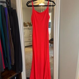 Wild Fable Neon Coral Maxi Dress spaghetti strap